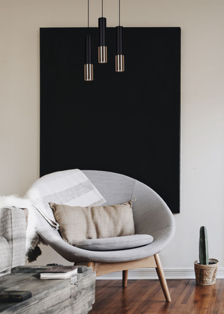 Lampa wisząca ASTINA Kaja K-4872 czarny/mosiądz