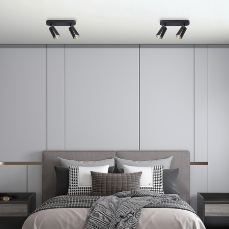 Milagro FLOWER BLACK GOLD SPOT 2xGU10 ML0265 CZARNY + ZŁOTY