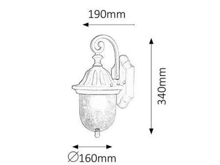 Kinkiet zewnętrzny Rabalux Sydney 8388 złoto antyczne