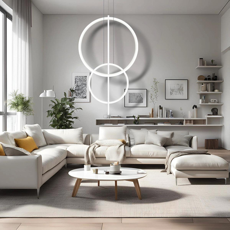 Lampa wisząca Linea No.5 60/40cm biała 3k