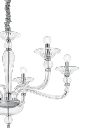 Żyrandol Ideal Lux 159959 Danieli SP6 Trasparente