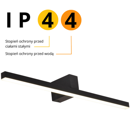 Kinkiet Nevada L 1xLED czarny IP44 LP-778/1W L BK