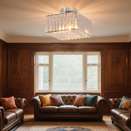 Light Prestige Kwadratowy plafon Vetro chrom 1xE27 LP-2910/1C CH square