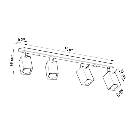 Sollux Lighting Plafon MERIDA 4L czarny SL.0459