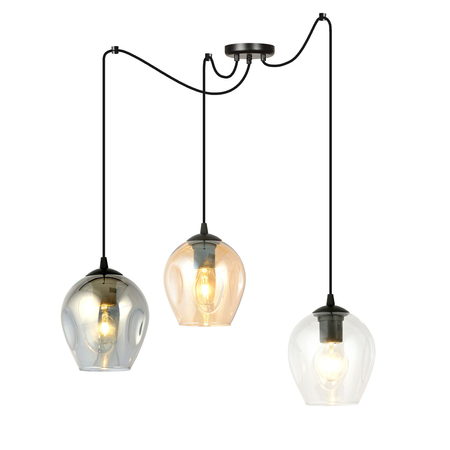 Lampa wisząca LEVEL 3 BL MIX Emibig 759/3 czarny/złoty
