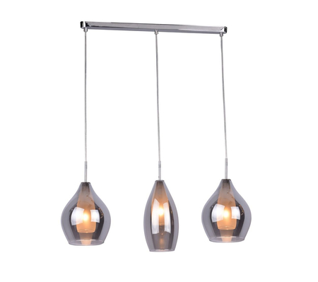 Lampa wisząca Azzardo AZ2149 Amber Milano 3 chrome