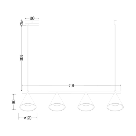 Milagro Lampa Wisząca Cone Złoty 4xGU10 ML1125 ZŁOTY