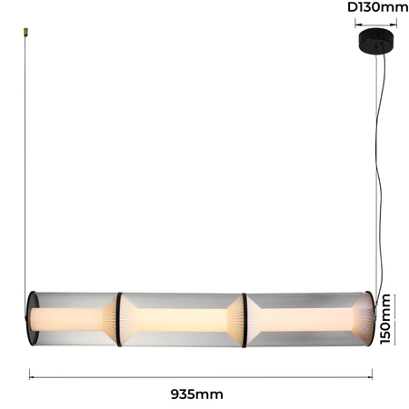 Light Prestige Lampa wisząca Aeris 3 linia transparent LED CCT LP-2137/3L TR