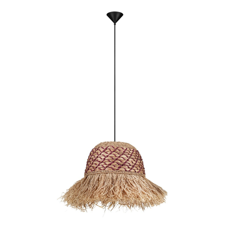 Lampa wisząca Luces Exclusivas FANLIZA LE45358 drewno jasne i ciemne, czerwony