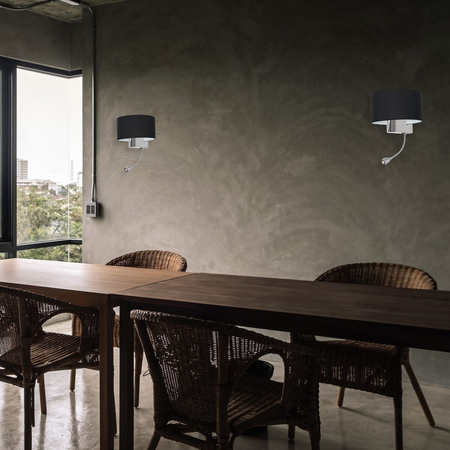 Milagro Kinkiet CASINO BLACK/CHROME 1xE27 + 1W LED ML6378 Czerń / Chrom