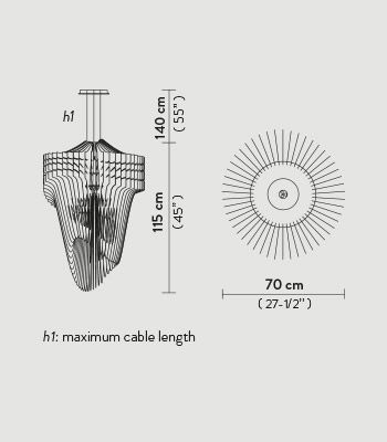 Lampa wisząca Slamp v Aria Transparent Large