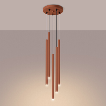 Sollux Lighting Lampa wisząca PASTELO 5P ochra czerwona SL.1528