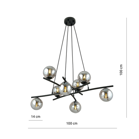 Lampa wisząca ESSA 8 Emibig 1203/8 czarny
