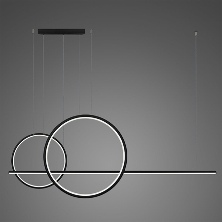 Lampa wisząca LINEA No.4  Φ60/40 cm czarna 4k ściemnialna
