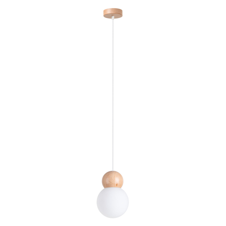 Sollux Lighting Lampa wisząca PEKKA 1 biała/naturalne drewno SL.1390