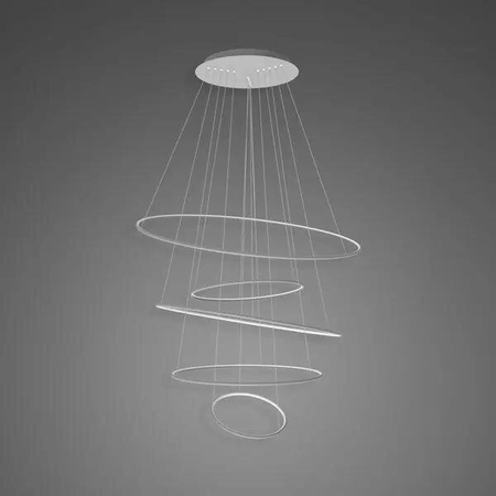 Lampa wisząca Ledowe Okręgi No.5 120cm 3k srebrna dimm