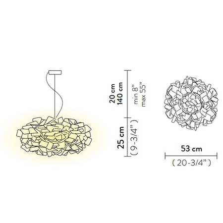 Lampa wisząca Slamp CLIZIA - FUMÉ S CLISS00FUM01T00000EU przydymiony
