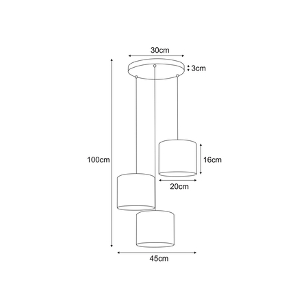 Lampa wisząca NICEA Kaja K-5202 czarny/złoty