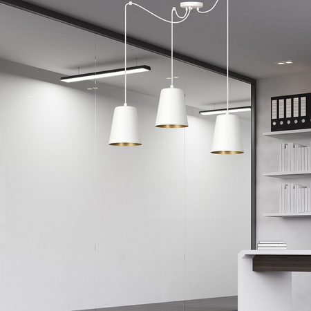 Lampa wisząca LINK 3 WHITE / GOLD Emibig 456/3 biały/złoty