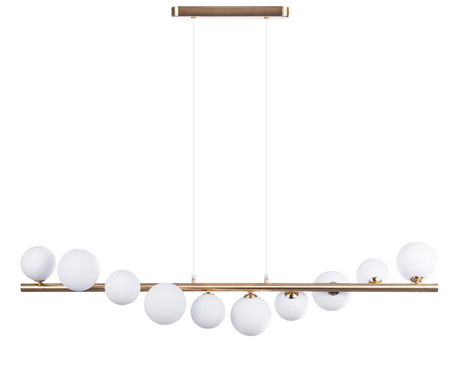 Lampa wisząca SYBILLA 10 PENDANT GO Azzardo AZ4407 white / satin brass