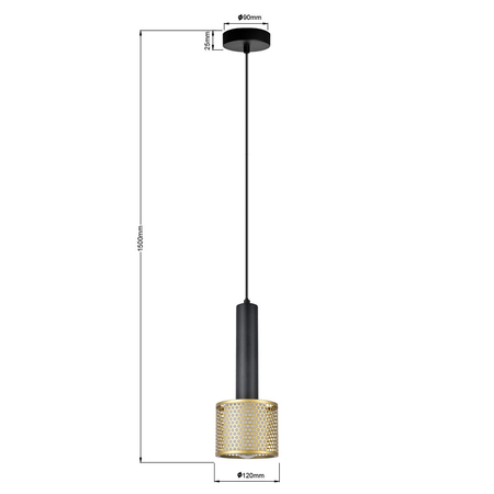 Light Prestige Lampa wisząca Amo złoto-czarna 1xE27 LP-0702/1P GD