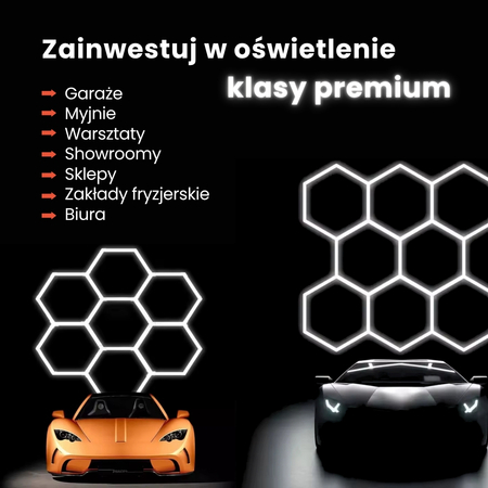 Lampa LED Hexagon Blaupunkt 252W geometryczny panel sufitowy led 4000K CRI90 w kształcie plastra miodu