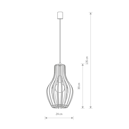 Lampa wisząca IKA A Nowodvorski 4171 drewniany