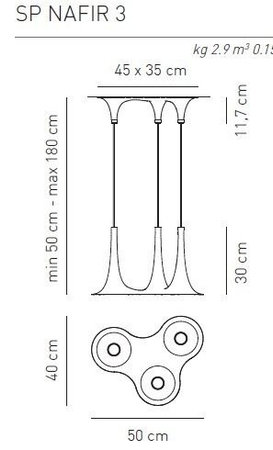 Lampa wisząca Axo Light Nafir 3 Chrom-biel