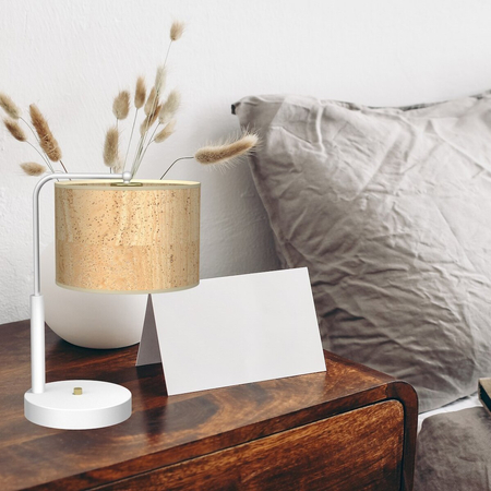 Milagro Lampa gabinetowa Cork 1xE27 Biały / Korek MLP7524 BIEL / KOREK