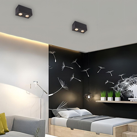 Oczko Lyon oprawa natynkowa 2xGU10 czarna LP-5881/2SM BK