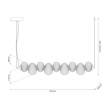 Milagro Lampa wisząca BOLLA SMOKED 32W LED ML1427 CHROM
