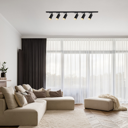 Milagro Zestaw Oprawa Mica Track Czarny + Złoty 6xGU10 2m ML2106 CZARNY