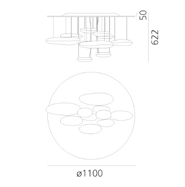 Plafon Artemide 1366W10A Mercury LED