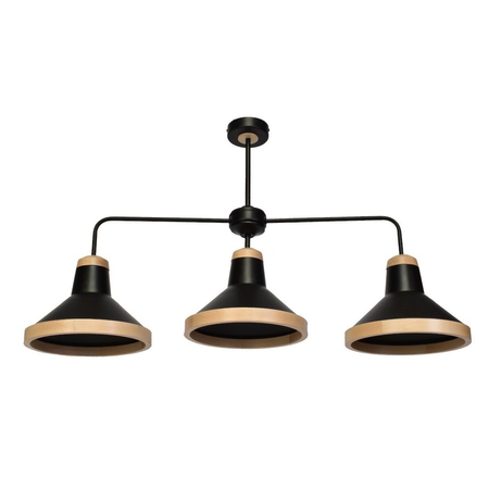 Milagro Lampa sufitowa SALMA BLACK / WOOD 3xE27 MLP6297 Czerń / Naturalne drewno