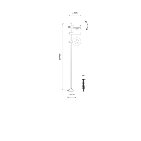 Słupek ogrodowy Nowodvorski TESSA LED 11541 Czarny