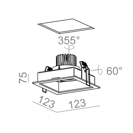 Oprawa podtynkowa AQForm 37979-M930-F1-00-13 SQUARES next 50x1 LED