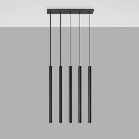 Sollux Lighting Lampa wisząca PASTELO 5 czarna SL.0472