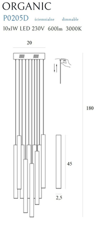 Lampa wisząca Maxlight P0205D miedziany