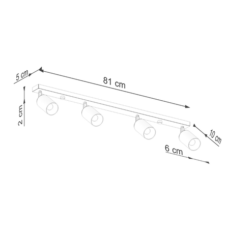 Sollux Lighting Plafon WINX 4L czarny/złoty SL.1387