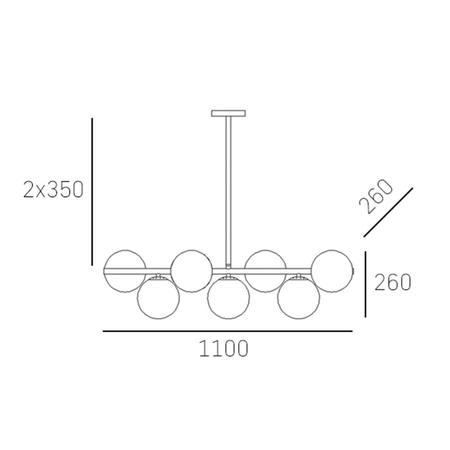 Cosmo Light Lampa wisząca CAPE TOWN P07056BR