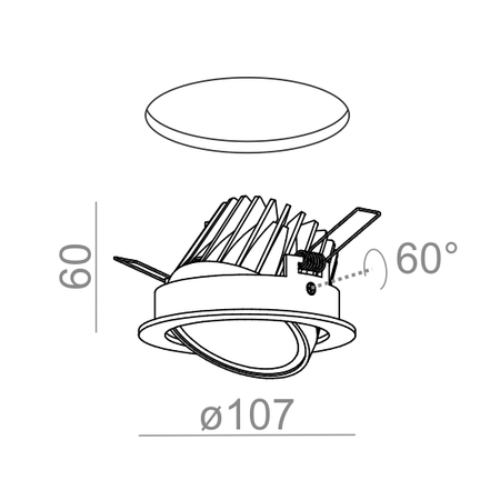 Lampa wpuszczana AQForm LED Eye Hermetic Recessed Biały Struktura