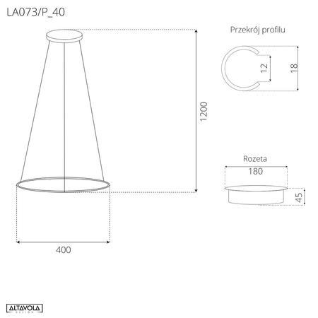Lampa wisząca Ledowe Okręgi No.1 40 3k biała