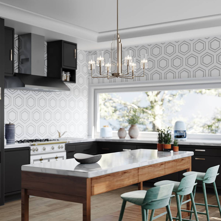 Żyrandol Kimrose - 6 źródeł światła - Polerowany nikiel Quintiesse QN-KIMROSE6-PN