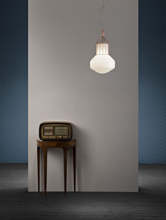 Lampa wisząca Fabbian F27A1124 Aerostat Con Gabbia Ø 330 Cromo Nero