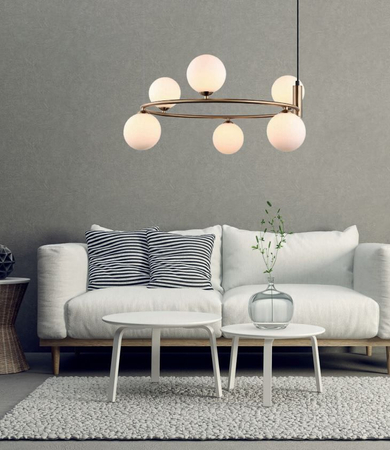 Lampa wisząca Italux Amily MDM-3974/6 BRO Złoty