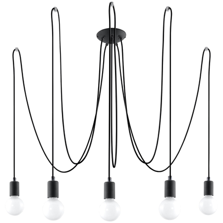 Sollux Lighting Żyrandol EDISON 5 czarny SL.0371