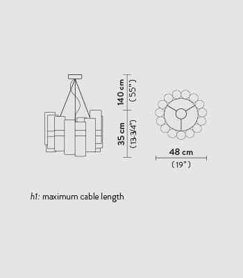 Lampa wisząca Slamp LAL87SOS00W0GR000 La Lollo Medium Gradient