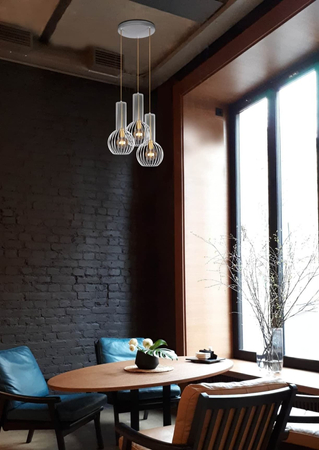 Lampa wisząca ARVI WHITE Kaja K-4527 biały/złoty