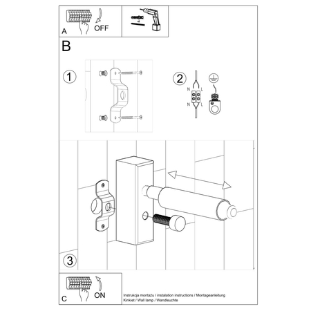 Sollux Lighting Kinkiet EYETECH 1 czarny SL.0897