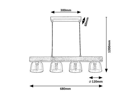 Lampa wisząca Rabalux Cardamom 3120 szary dąb